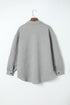 Solid Textured Flap Pocket Buttoned Shacket